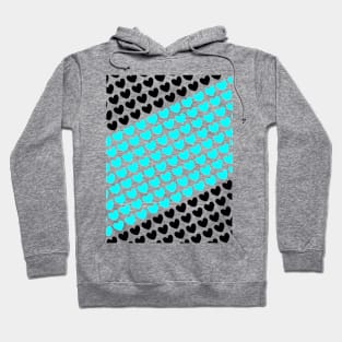 Turquoise Love Hearts Hoodie